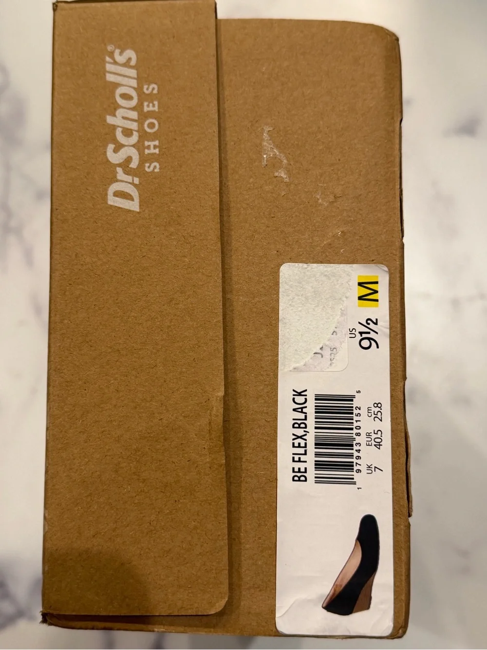 Dr. Scholl's Be Flex Black Wedge Pumps with Tan Wedge, Size 11, NEW